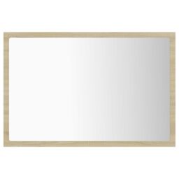 Berkfield Home LED Bathroom Mirror Sonoma Oak 60x8.5x37 cm Acrylic in Brown - thumbnail 3