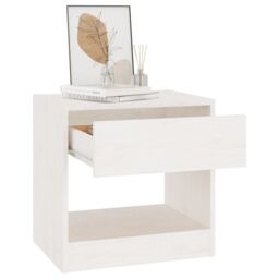 Berkfield Home Bedside Cabinet White 40x31x40 cm Solid Pinewood - Size: 40 x 31 x 40 cm - thumbnail 3