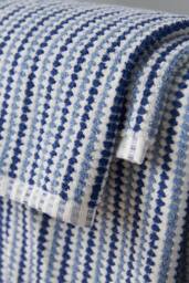 Catherine Lansfield 'Rice Weave Stripe' Cotton Hand Towel in Blue - thumbnail 2