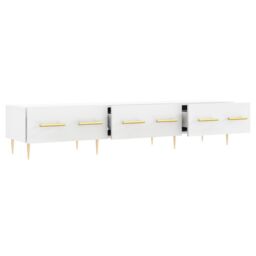 Berkfield Home TV Cabinet White 150x36x30 cm Engineered Wood - Size: 150 x 36 x 30 cm - thumbnail 6