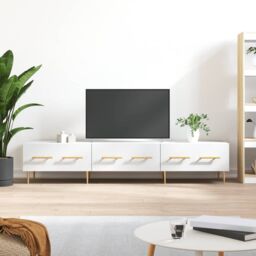 Berkfield Home TV Cabinet White 150x36x30 cm Engineered Wood - Size: 150 x 36 x 30 cm