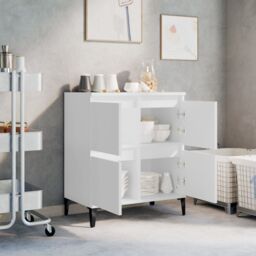 Berkfield Home Sideboard White 60x35x70 cm Engineered Wood - Size: 60 x 35 x 70 cm - thumbnail 3