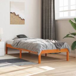Berkfield Home Beautiful Bed Frame without Mattress Wax Brown 100x200 cm Solid W - thumbnail 2