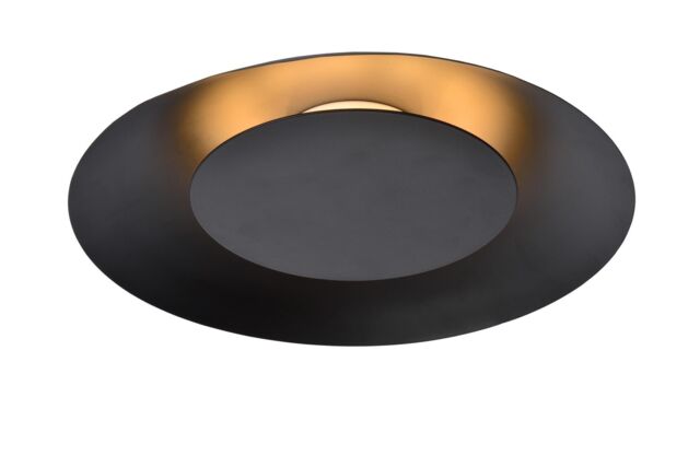 Lucide 'FOSKAL' Non Dimmable Stylish Modern Indoor LED Flush Ceiling Light in Black - image 1