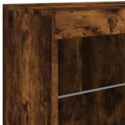 Berkfield Home Sideboard with LED Lights Smoked Oak 60.5x37x67 cm in Brown - thumbnail 9