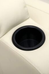 More4Homes Caesar Bonded Leather Recliner Rocking Swivel Heat & Massage Chair in Cream - thumbnail 3