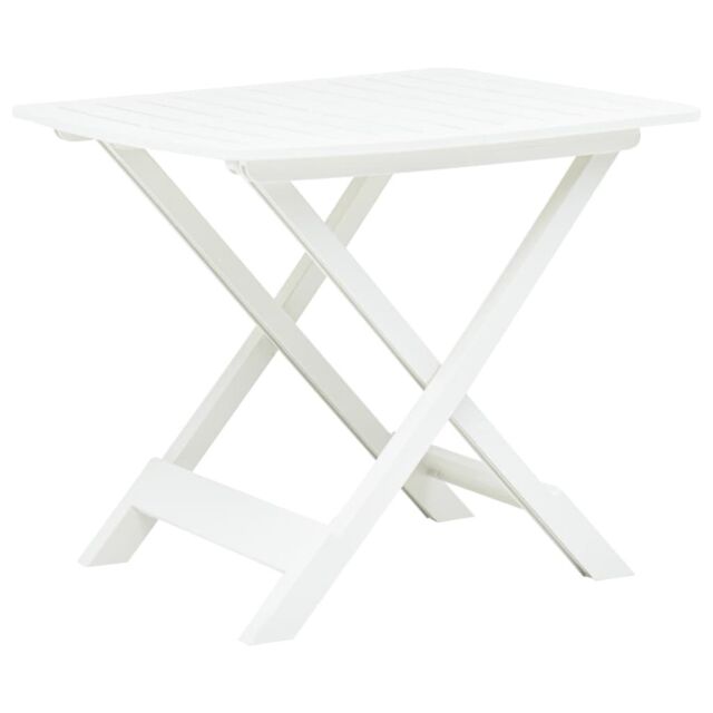 Berkfield Home Folding Garden Table White 79x72x70 cm Plastic - Size: 79 x 72 x 70 cm - image 1