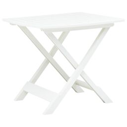 Berkfield Home Folding Garden Table White 79x72x70 cm Plastic - Size: 79 x 72 x 70 cm