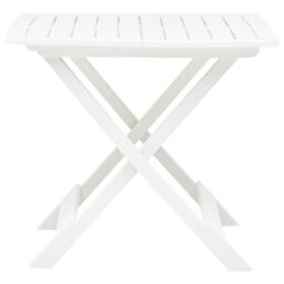 Berkfield Home Folding Garden Table White 79x72x70 cm Plastic - Size: 79 x 72 x 70 cm - thumbnail 3