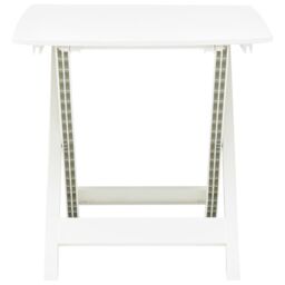 Berkfield Home Folding Garden Table White 79x72x70 cm Plastic - Size: 79 x 72 x 70 cm - thumbnail 2