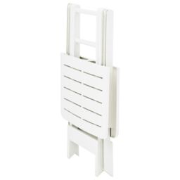 Berkfield Home Folding Garden Table White 79x72x70 cm Plastic - Size: 79 x 72 x 70 cm - thumbnail 4