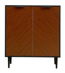 Moderna Mid-Century Sideboard, Console Table with Shelf, 71cm x 81cm in Black - Size: 71 cm x 81 cm - thumbnail 1