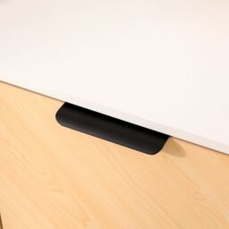 Moderna Mid-Century Sideboard, Console Table with Shelf, 71cm x 81cm in Black - Size: 71 cm x 81 cm - thumbnail 2