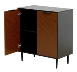 Moderna Mid-Century Sideboard, Console Table with Shelf, 71cm x 81cm in Black - Size: 71 cm x 81 cm - thumbnail 6