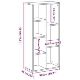 Berkfield Home Decorative Bookcase White 50x25x105 cm Engineered Wood - Size: 50 x 25 x 105 cm - thumbnail 9