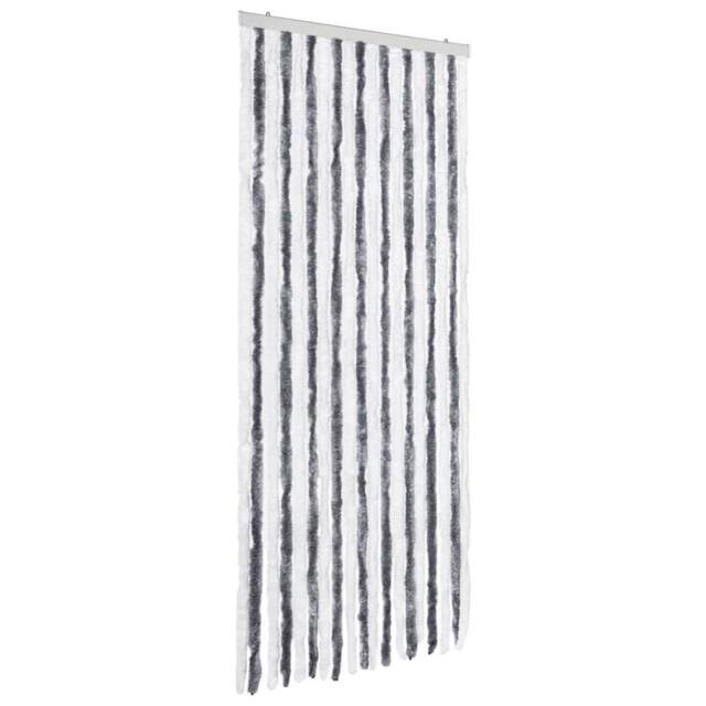Berkfield Home Insect Curtain Grey & White 56x200 cm Chenille - image 1