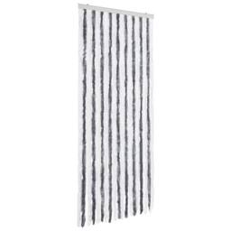 Berkfield Home Insect Curtain Grey & White 56x200 cm Chenille - thumbnail 1