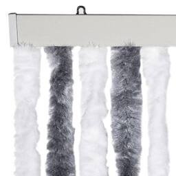 Berkfield Home Insect Curtain Grey & White 56x200 cm Chenille - thumbnail 4