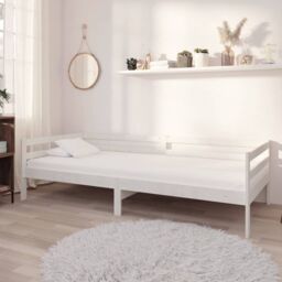 Berkfield Home Day Bed White Solid Pinewood 90x200 cm