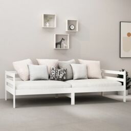 Berkfield Home Day Bed White Solid Pinewood 90x200 cm - thumbnail 3