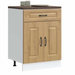 Berkfield Home Kitchen Base Cabinet Kalmar Artisan Oak Engineered Wood in Brown - thumbnail 1