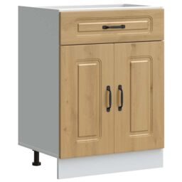 Berkfield Home Kitchen Base Cabinet Kalmar Artisan Oak Engineered Wood in Brown - thumbnail 2