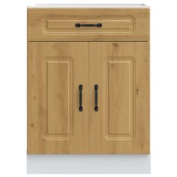 Berkfield Home Kitchen Base Cabinet Kalmar Artisan Oak Engineered Wood in Brown - thumbnail 4