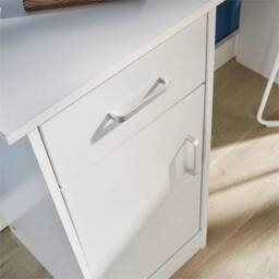 Nordara Home Office White Compact Desk 1 Drawer 1 Door Computer Tabel - thumbnail 3