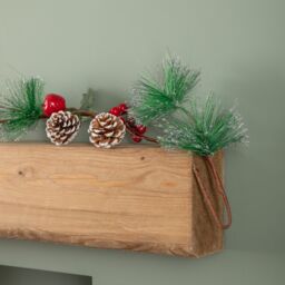 Samuel Alexander 1.5m Christmas Berry Garland with Pinecones & Silver Glitter Tips - thumbnail 6
