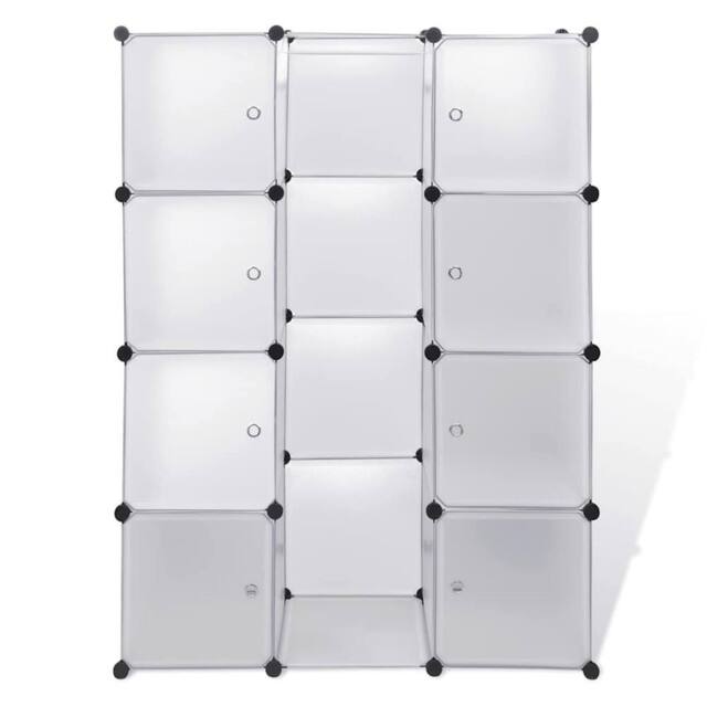 Berkfield Home Modular Cabinet with 9 Compartments 37x115x150 cm White - Size: 37 x 115 x 150 cm - image 1