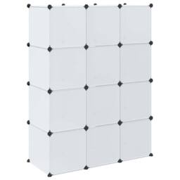 Berkfield Home Modular Cabinet with 9 Compartments 37x115x150 cm White - Size: 37 x 115 x 150 cm - thumbnail 5