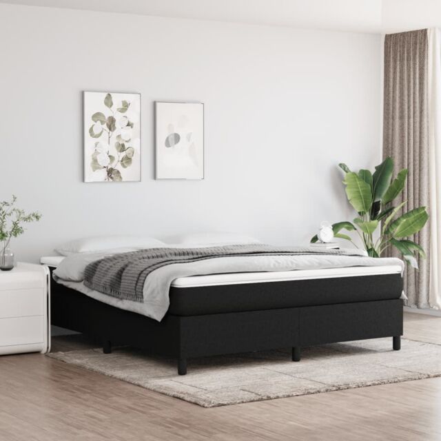 Berkfield Home Bed Frame without Mattress Black Super King Fabric (UK/IE/FI/NO only) - image 1