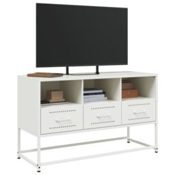 Berkfield Home TV Cabinet White 100.5x39x60.5 cm Steel - thumbnail 4