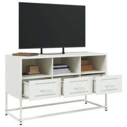Berkfield Home TV Cabinet White 100.5x39x60.5 cm Steel - thumbnail 5
