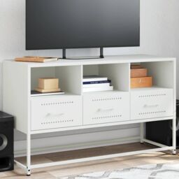 Berkfield Home TV Cabinet White 100.5x39x60.5 cm Steel