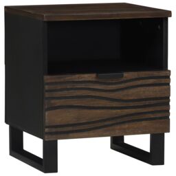 Berkfield Home Bedside Cabinet, 40x33x46 cm, Solid Wood Mango in Brown - Size: 40 x 33 x 46 cm