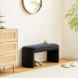 Nordlys Scandinavian Fabric Bench Design in Black - thumbnail 2