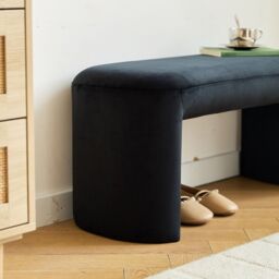 Nordlys Scandinavian Fabric Bench Design in Black - thumbnail 7