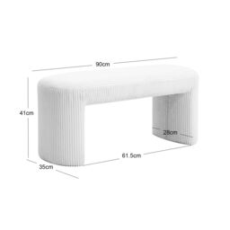 Nordlys Scandinavian Fabric Bench Design in Black - thumbnail 5