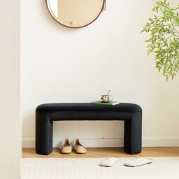 Nordlys Scandinavian Fabric Bench Design in Black - thumbnail 3