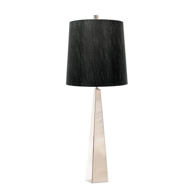 Netlighting Ascent Table Lamp with Round Tapered Shade Polished Nickel in Grey - image 1