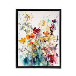 "Artery8 Wild Flowers Abstract Watercolour Framed Canvas Wall Art Print - Size: W12"" x H16""" - thumbnail 1