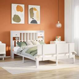Berkfield Home Bookcase Bed without Mattress White 140x190cm Solid Wood Pine - Size: 140x190 cm - thumbnail 2