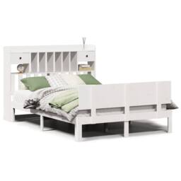 Berkfield Home Bookcase Bed without Mattress White 140x190cm Solid Wood Pine - Size: 140x190 cm - thumbnail 1