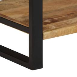 Berkfield Home Beautiful Clothes Rack 80x40x190 cm Solid Rough Wood Mango in Brown - Size: 80 x 40 x 190 cm - thumbnail 8