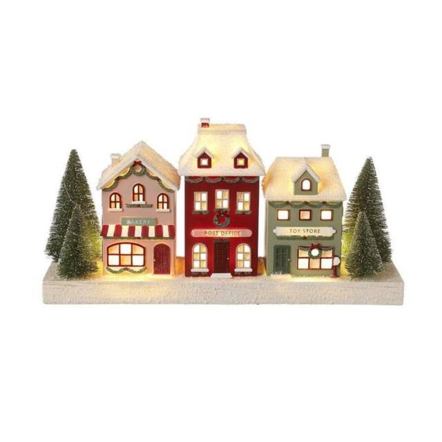 Garden Greatness Light Up Winter Shop With Trees Scene in Red - Size: 1 Pack