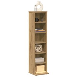 Berkfield Home CD Cabinet Artisan Oak 21x20x88 cm Engineered Wood - Size: 21 x 20 x 88 cm - thumbnail 3