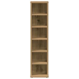 Berkfield Home CD Cabinet Artisan Oak 21x20x88 cm Engineered Wood - Size: 21 x 20 x 88 cm - thumbnail 4