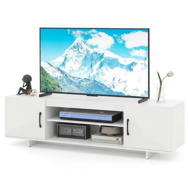"Costway TV Stand for TVs up to 70"" 152 cm Entertainment Center w/ Power Outlet in White" - image 1