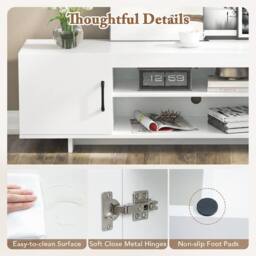 "Costway TV Stand for TVs up to 70"" 152 cm Entertainment Center w/ Power Outlet in White" - thumbnail 7